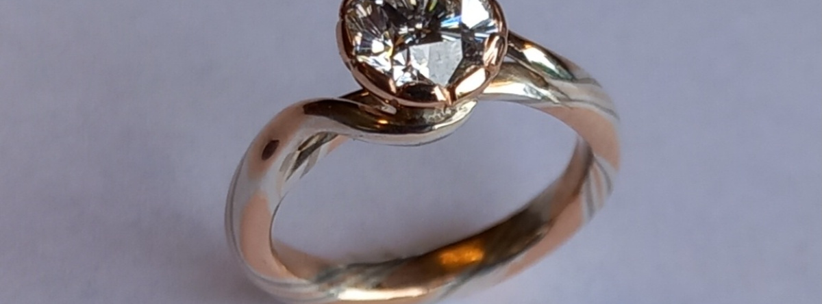Mokume-gane ring "Sakura"