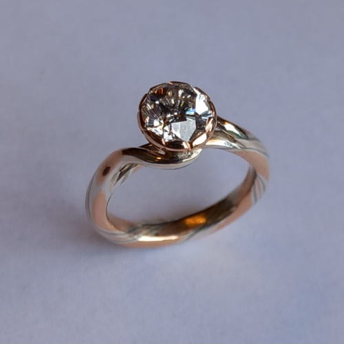 Mokume-gane ring "Sakura"