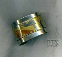 Alpaca armband met Mokume-gane