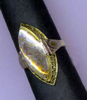 Gouden doosring met Mokume-gane