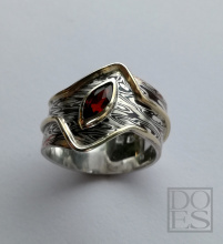 Mokume-gane ring-granaat.jpg